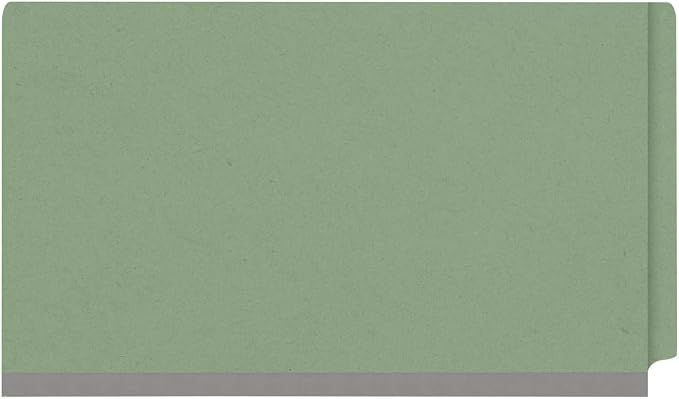 Ecom Folders End Tab Pressboard Classification Folders | Legal Size 25 Pt Stock with 2 Dividers and 2" Tyvek Expansion | Medical, Legal & Office Records Organizer | Green, Box of 10 - Image 3