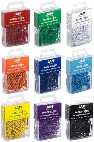 JAM PAPER Colorful Standard Paper Clips - Regular 1 Inch - Assorted Paperclips - 100 Clips per Color - Image 2