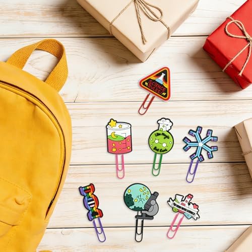 Paper Clips, 24pcs Science PaperClips Medium Colored Binder Clips Assorted Book Mark for Paperwork Office School Supplies Chemistry Gifts - Image 6