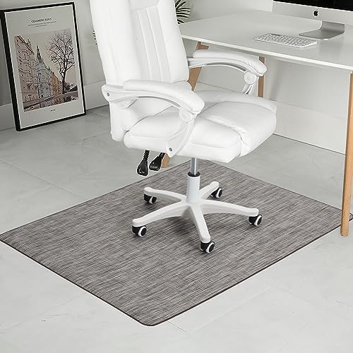 Chair Mat for Hardwood & Tile Floor, 36" x 48" Heavy Duty Office Chair Mat for Rolling Chairs, Anti Slip, Non-Curve, Floor Protector for Home Office, Heathered Gray by RccugmatS