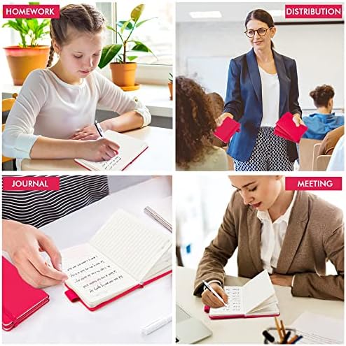 feela 15 Pack Pocket Small Notebooks Bulk, Mini Cute Memo Notepads Hardcover College Ruled Lined Journals with Pen Holder for Women Girls Office School, with 15 Black Pens, 3.5”x 5.5”, A6, Berry - Image 7