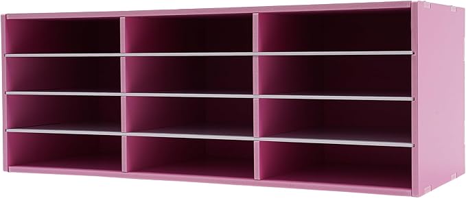 12-Slot Desktop Mail Sorter Organizer File Holder for Office Home | Sturdy PVC Construction, Top Storage Platform, Wide Slot Openings, Smooth Round Corners, Easy Assembly, Effortless Cleaning by SHZICMY