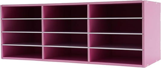 12-Slot Desktop Mail Sorter Organizer File Holder for Office Home | Sturdy PVC Construction, Top Storage Platform, Wide Slot Openings, Smooth Round Corners, Easy Assembly, Effortless Cleaning by SHZICMY