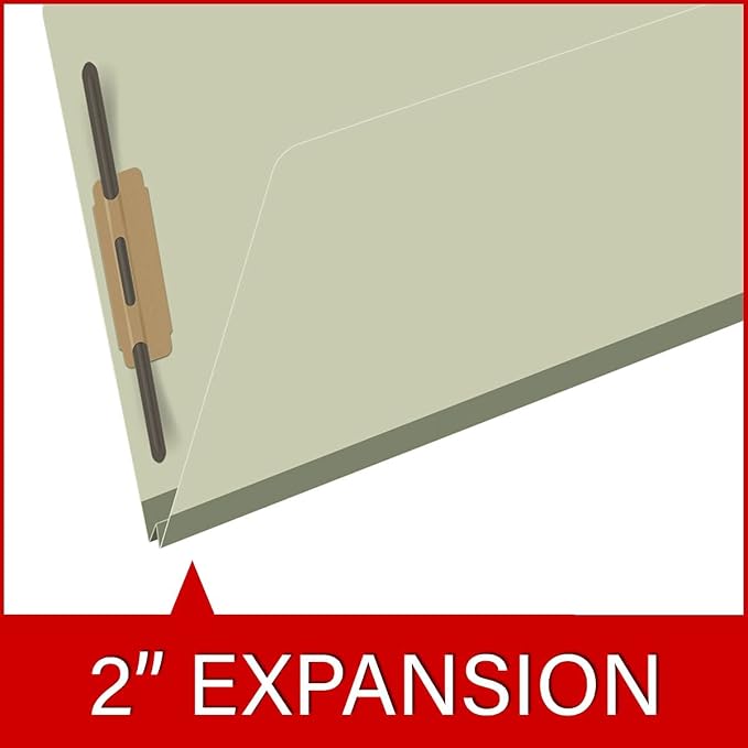 Ecom Folders End Tab Pressboard File Folders | Legal Size 25 Pt Stock with 2" Tyvek Expansion | Full Cut Tabs for Medical Charts, Legal Documents & Office Records | Light Green, Box of 25 - Image 7