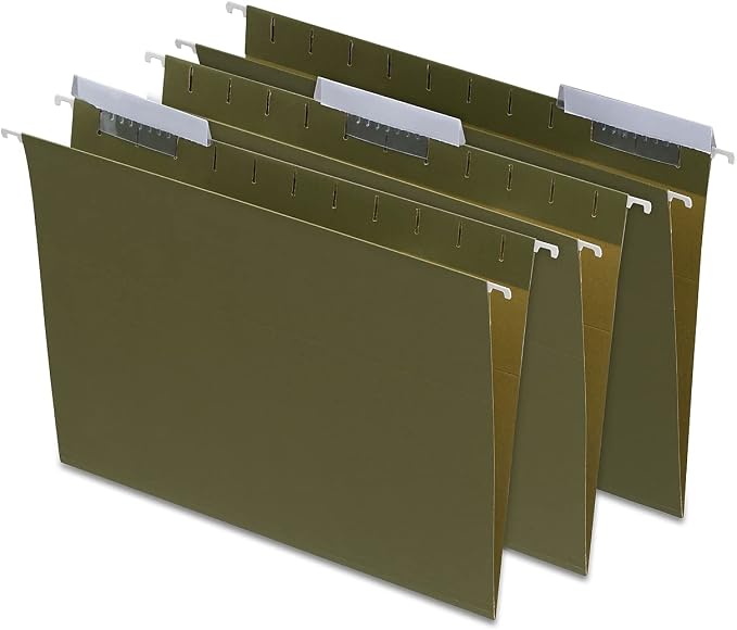 Staples Hanging File Folders, Letter Size, 3‑Tab, Durable Everyday Filing – 25/Box by Staples