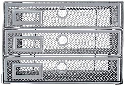 Annova Desk Organizer Wire Mesh 3 Tier Sliding Drawers Paper Sorter/Multifunctional/Premium Solid Construction for Letters, Documents, Mail, Files, Paper, Kids' Art Supplies (Silver) - Image 5