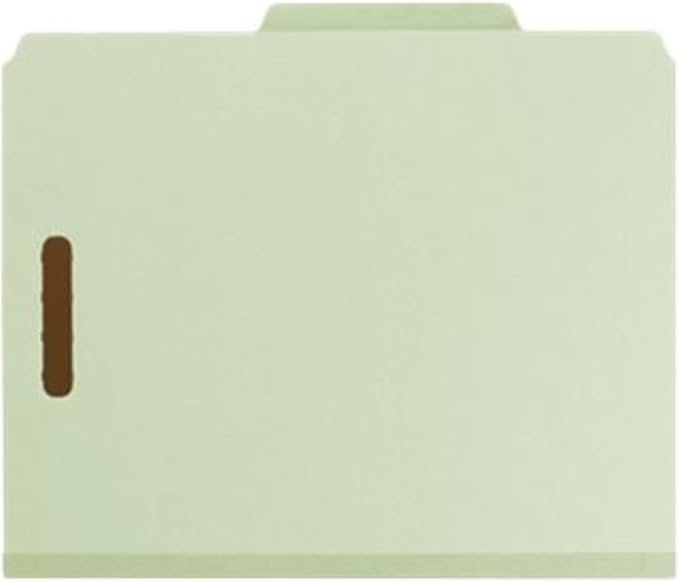 Smead 100% Recycled Pressboard Classification File Folder, 3 Dividers, 3" Expansion, Letter Size, Gray/Green, 10 per Box (14093) - Image 9