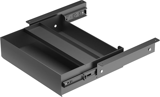 Under Desk Drawer(15.2''x10''x2.8'') with Sliding Pencil Tray, Desk Mounted Sliding Pull-out Drawer for Home Office, Extra Storage Organizer for Sit Stand Workstation by GAXOMO