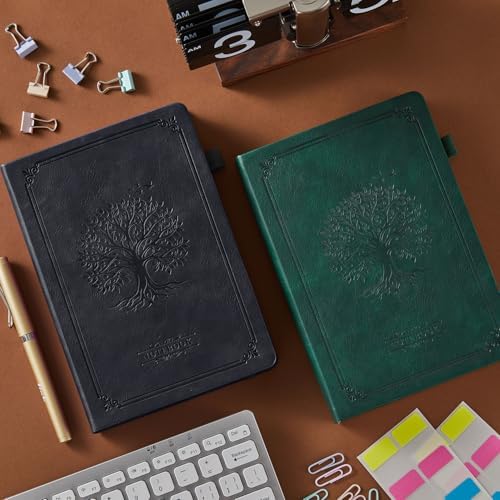 FOCUS DAY Lined Journal Notebook, A5 size (5.7'' X 8.4''), 320 Pages 100GSM Thick Paper, Leather Hardcover, for Women Men, Writing, Note Taking, Personal Diary, Travel Journal - Image 7