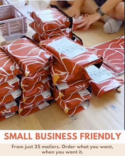 Poly Mailers 6 x 9 Inch - 100 pack Biodegradable Shipping Bags for Stationery and Small Accessories - Impack Self-Seal Waterproof Thick Mailing Envelope for Small Items - Crimson Grove - Image 5