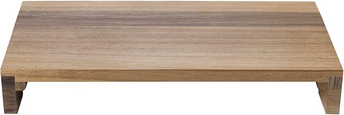 MyGift Premium Acacia Solid Wood Desk Monitor Stand, Laptop Riser & Keyboard Storage – Wooden Desktop Organizer for Screen Display and Workspace Organization - Image 6
