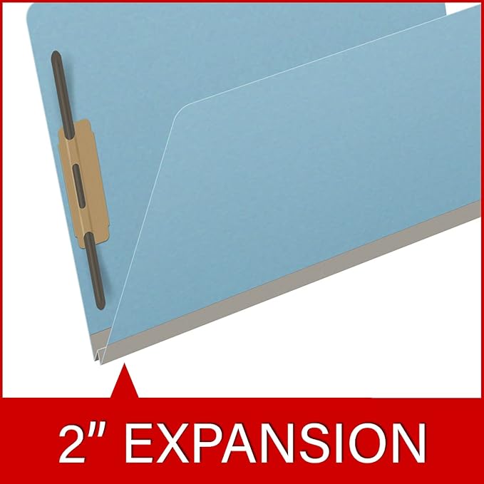 25 Pt. Pressboard Classification Folders, 2/5 Cut ROC Top Tab, Legal Size, No Dividers, Light Blue (Box of 25) - Image 7