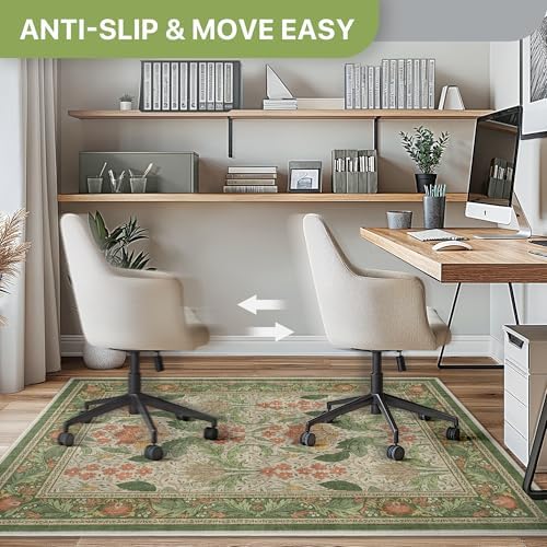 48"x60" Office Chair Mat for Hardwood Floor, Non-Slip Washable Sage Green - Image 4