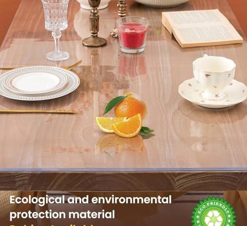 Clear Square Table Pad, 35x35 Inch, Plastic, Table Protector for Dining Room, Desk, Coffee Table - Image 5