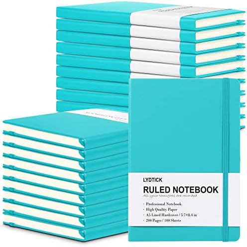 20 Pack Journals for Writing College Ruled Notebooks Journal in Bulk, Hardcover Notebooks (200Pages) for Note Talking, Lined Bullet Journals for Home School Office, 5.7"x8.4", Emerald by LYDTICK