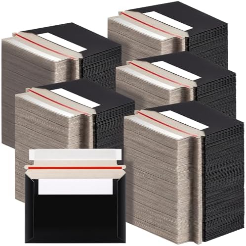 Affrolling 500 Pcs 6.5 x 4.5 Inch Rigid Photo Mailers Cardboard, Black by Affrolling