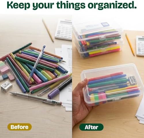 BAZIC PRODUCTS Basix Clear Multipurpose Pencil Box, Stackable, 24-Case - Image 4
