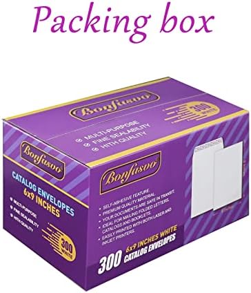 Bonfasvo 300 Pack 6x9 White Catalog Envelopes Peel & Seal Security Mailing Envelopes 120GSM Kraft Paper self Seal Envelopes for Invitations Papers Photos Documents Pictures Papers Files - Image 5