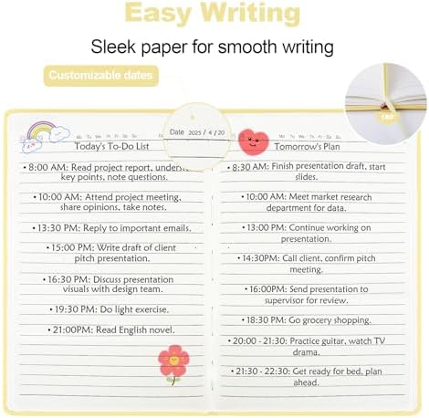 SUQJOY Lined Journal Notebooks, 160 Pages, 5.5x 8.2-Inch Journals for Women Men, Hardcover Notebook with 100 gsm Thick Paper, A5 Size College Ruled Notebook (Yellow) - Image 5