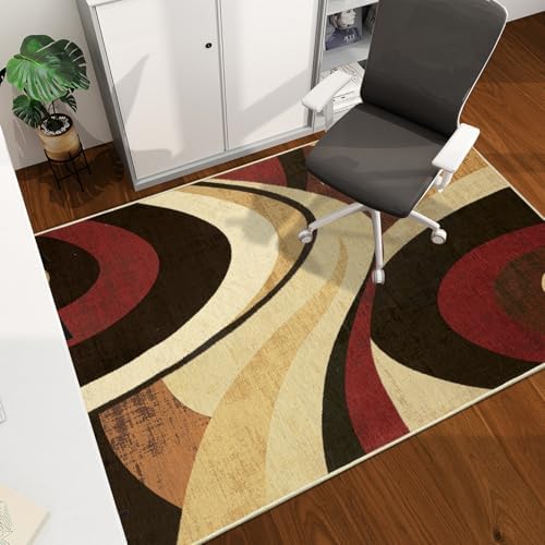 Office Chair Mat for Hardwood Floor, 60"x45" Easy Glide Computer Desk Mat Protector for Rolling Chair Under Desk Rug Nonslip Backing, Machine Wash, (Modern) by CHAKME