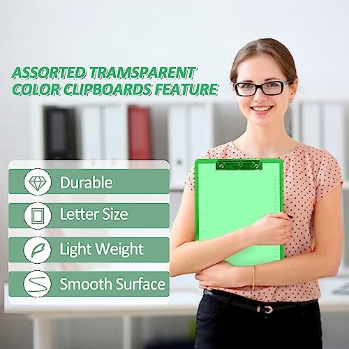 PANDRI 36 Pack Plastic Clipboards, Low Profile Clip, Letter Size, 6 Colors - Image 5