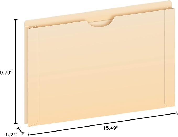 Pendaflex File Jackets, Legal Size, Manila, 2" Expansion, Reinforced Straight-Cut Tabs with Thumb Cut, 50 Per Box (23200EE), Beige, (Pack of 4) - Image 6