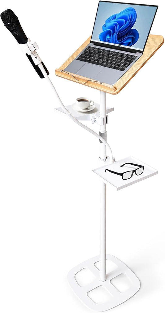 3-in-1 Wooden Music Stand, Metal Bracket Book Stand for Reading Podium | Adjustable Bookshelf, 16.5*13.2*68 In, for Music, Cookbook, Textbook, Laptop, Book, Holder for Display Lectern, Podium Stand by Unknown