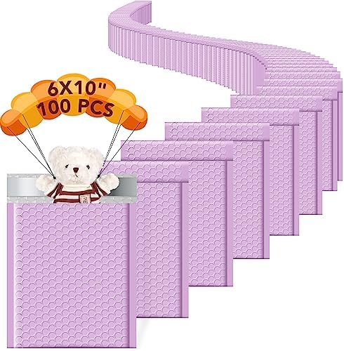 Metronic Bubble Mailers 6x10 Inch 100 Pack Lavender Padded Envelopes by METRONIC