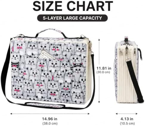 600-Slot Colored Pencil Case, 5-Layer Zipper with Shoulder strap and Handle - Image 2