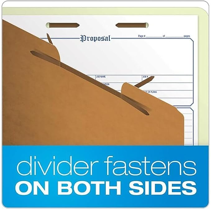 Pendaflex Classification Folders, 1 Divider, Embedded Fasteners, 2/5 Cut Tab, Letter, Light Green, 10/BX (17172), Corona Green - Image 6