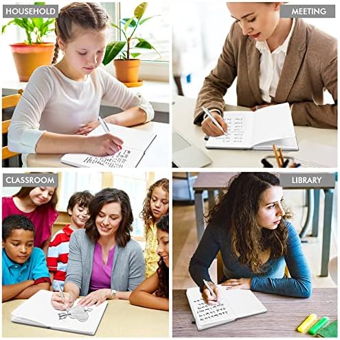 feela 8 Pack Journal Notebook Bulk for School, Hardcover Business Notebooks Classic Ruled Lined Journals with Pen Holder for Work Note Taking, with 8 Black Pens, 120 GSM, 5.1”x8.3”, A5, Gray - Image 7