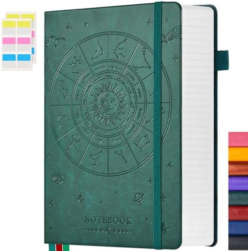 FOCUS DAY Hardcover Notebook Journal, B5 Lined Daily Journal College Ruled Notebook for Women Men, 320 Pages Large Writing Journal Notebook for School Work, Dark Green Leather Notebook, 7.1'' X 10'' by FOCUSDAY