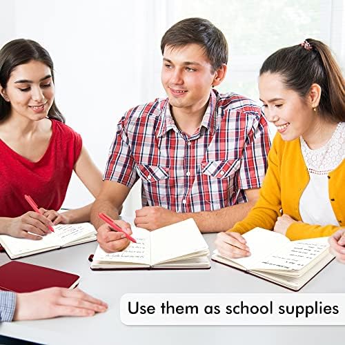12 Pack Notebooks Journals Bulk with 12 Black Pens, Feela A5 Hardcover Notebook Classic Ruled Journal Set with Pen Holder for School Business Work Travel Writing, 120 GSM, 5.1”x8.3”, Wine - Image 5