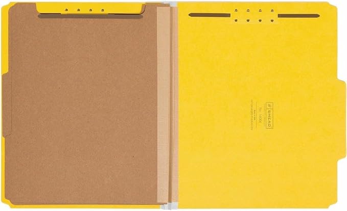 Smead 14064 Pressboard Classification Folder 2-Inch Exp. Two Dividers Letter Yellow 10/Box - Image 2