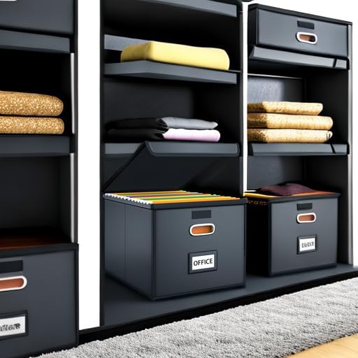 File Organizer Box with Lids, Collapsible File Folder Organizer | File Box with Plastic Slides for Document, Filing Bin for Letter Size Hanging File Folders (4 Pack, Black, Leather) - Image 5