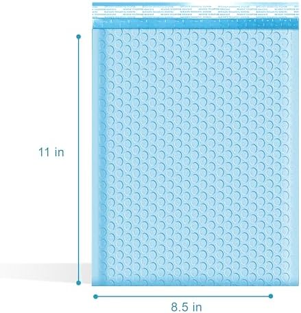 Light Blue Bubble Mailers 8.5x12, Poly Padded Envelopes #2, 100 Pack - Image 2