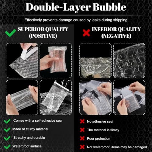 Frienda 150 Pcs Self Adhesive Bubble Bags Packing Pouches, 4" X 6" - Image 5