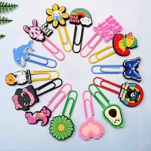 Paper Clips, 20pcs Random PaperClips Medium Colored Binder Clips Assorted Book Mark for Paperwork Office School Decorative - Image 6