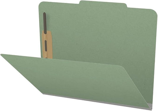Top Tab Pressboard Folders, Letter Size, 2" exp, Fasteners Pos #1 & #3, Green (Box of 25) by Ecom+Folders
