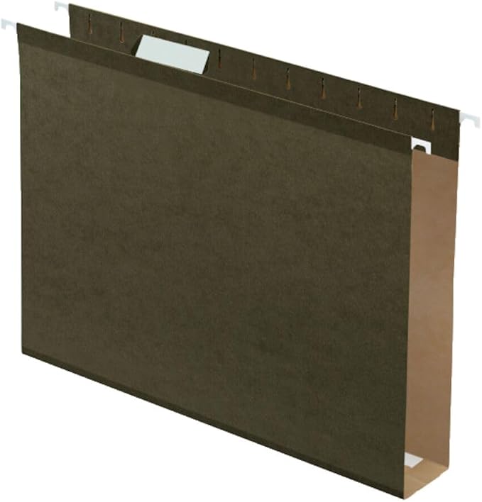 Pendaflex Extra Capacity Reinforced Hanging File Folders, 2", Letter Size, Standard green, 1/5 Cut, 25/BX (04152X2) by TOPSProducts