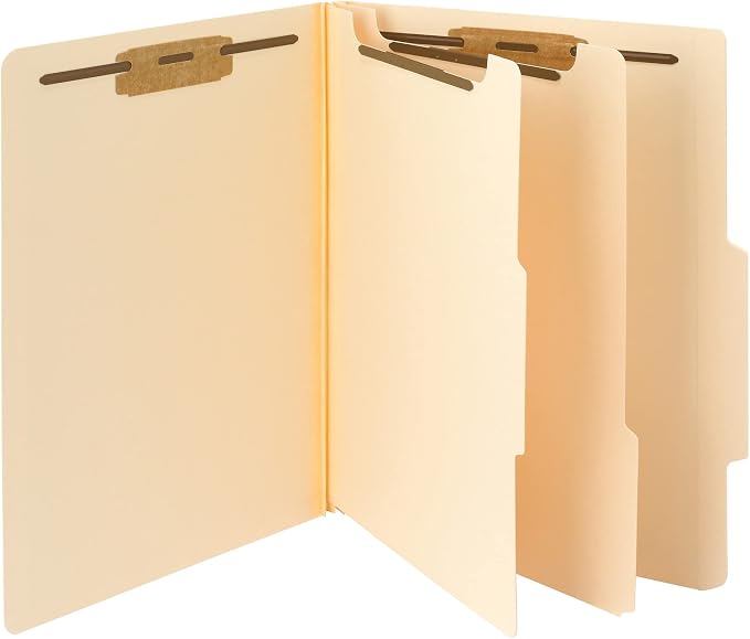 Smead Classification File Folder, 2" Expansion, 2/5-Cut Tab, Letter Size, 10 per Box (2 Dividers, Manila) - Image 2