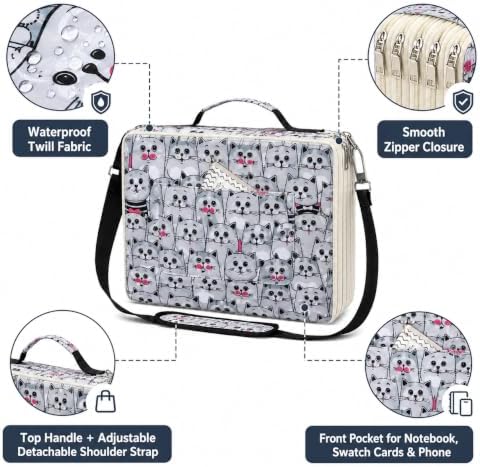 600-Slot Colored Pencil Case, 5-Layer Zipper with Shoulder strap and Handle - Image 3