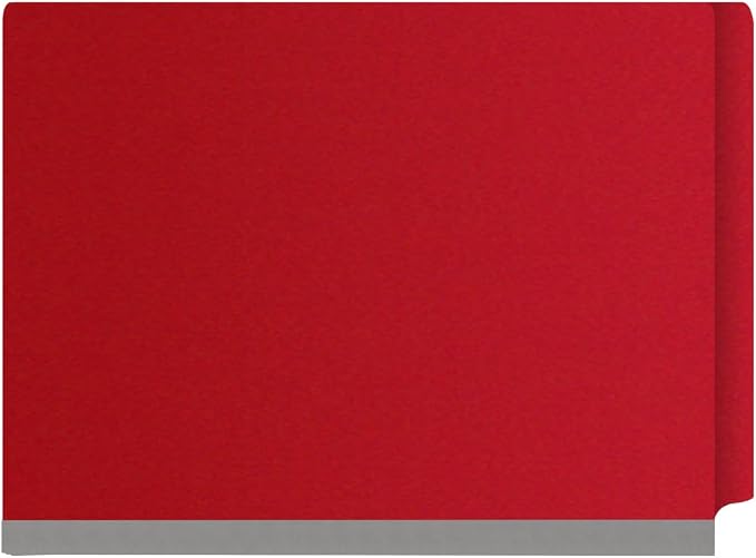 25 Pt. Pressboard Classification Folders, Full Cut End Tab, Letter Size, 1 Divider, Deep Red (Box of 10) - Image 3