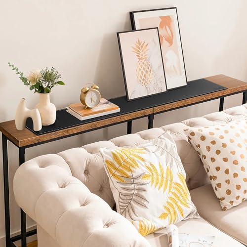 CENNBIE Console Table Leather Cover - 55 x 5.9 Inches Sofa Table Narrow Long Mat - TV/Media/Gaming/Center Console Table Protector Pad for Narrow Side Table, Sideboard, Entryway Table (Black) - Image 5
