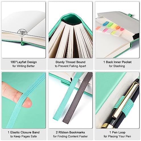 5 Pack Graph Paper Notebook Bulk, A5, 312 Numbered Pages Grid Journal Set - Image 4
