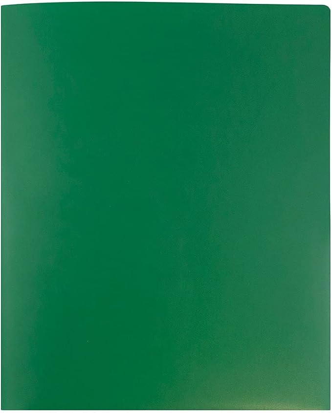 JAM PAPER Heavy Duty Plastic 2 Pocket Extra Tough School Folders - Green - 6/Pack - Image 7