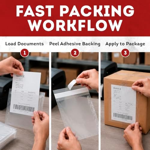 APQ Supply Clear Packing List Envelopes, 7 x 5.5 Inch Self Seal Shipping Document Pouches, 1000 Pack for Business Warehouse E Commerce Fulfillment and Shipping Departments - Image 4