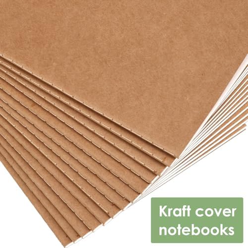 LABUK 100 Pack Lined Kraft Notebooks, A5 Journals Bulk, 8.3x5.5 Notebook Bulk for Traveler Journal, Students Gift School Office Supplies (30 Sheets/60 Pages) - Image 3