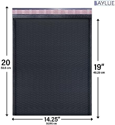 Black Bubble Mailers 14.25x20, Self Seal Poly Padded Envelopes #7, 50 Pack - Image 2