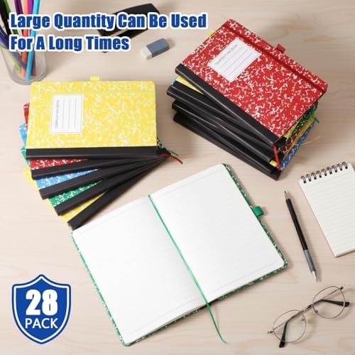 Laumoi 28 Pack A5 PU Leather Lined Notebook Journal, Classic Color,Marble - Image 4
